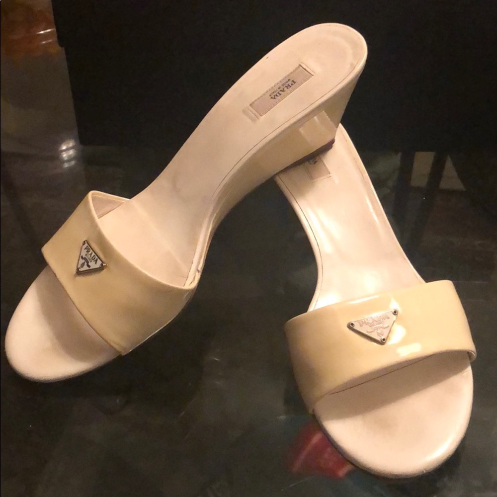 Authentic Prada Kitten wedge sandal